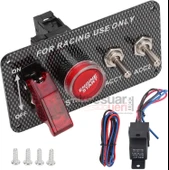 On - Off Start Stop Düğmesi Racing Şalteri Anahtarları Tam Set Full İçerik - 1