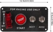 On - Off Start Stop Düğmesi Racing Şalteri Anahtarları Tam Set Full İçerik - 2