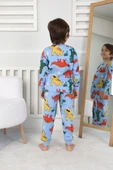 Dinozor Desenli Erkek Çocuk Pijama Takımı Yeşil 3-8 Yaş - 4