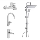 Artema Nora S Banyo Bataryası + Lavabo Bataryası + Eviye Bataryası + Duxxa Mirage Duş Seti - 1