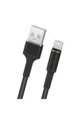 Round Rs-101 Micro Usb Data/şarj Kablosu 3a 1mt Örgü - Siyah - 2