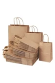 BAR-PACK Mini Kraft Çanta Burgu Saplı 20x25cm 10 Adet - 2