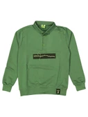 ŞERİT BASKILI POLO YAKA ERKEK SWEATSHIRT - 1