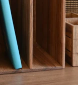 Woodsaka Reka Kitaplık ve Dergilik - Ceviz Ağacından - 25.2 x 25,2 x 33.1 cm - 7