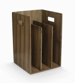 Woodsaka Reka Kitaplık ve Dergilik - Ceviz Ağacından - 25.2 x 25,2 x 33.1 cm - 2