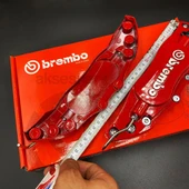 Brembo Orjinal Metal Kaliper Kapağı Kırmızı Renk Fren Disk Kapağı 2'Li Set Aynı Gün Kargo - 3