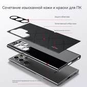 Samsung S24 Ultra Uyumlu Kırmızı Deri Dokulu İnce Koruyucu Kılıf - 3