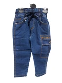 BEL BAĞCIKLI KARGO CEPLİ NAKIŞLI JEANS PANTOLON - 1