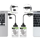 Daytona A4204 2in1 USB 3.0 Type-C To 2.5 inç Sata Hdd Ssd Çevirici Dönüştürücü - 6