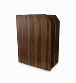 Woodsaka Reka İki Bölümlü Dosya Rafı & Kırtasiye Dolabı - Yatay ve Dikey Kullanım - Ceviz Ağacından - 26.8 cm x 20.8 cm x 14.2 cm - 1