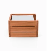 Woodsaka 3Line Küp Not Kağıdı Kutusu - Kiraz Ağacından - 10.7cm x  10.6cm x 5.7cm - 3