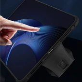 iPad Pro 13 2024 Uyumlu Çok Fonksiyonlu Standlı Kart Yuvalı Tablet Kılıfı - Siyah - 2