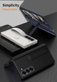 Samsung Galaxy W25-Fold6Slim Gri Katlanır Film Kılıf - Kalem Yuvalı - Gri - 10