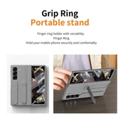 Samsung Galaxy W25-Fold6Slim Gri Katlanır Film Kılıf - Kalem Yuvalı - Gri - 6