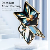 Samsung Galaxy Z Fold 5 Mavi Premium Deri Standlı Tam Kaplama Kılıf - 8