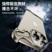 iPhone 14 Pro Siyah Metal Tamponlu Lens Korumalı Telefon Kılıfı - 6