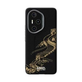 HONOR 300 Pro 6D Mikro Rölyef Manyetik Koruyucu Telefon Kılıfı - Siyah Altın - 2