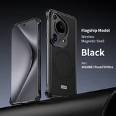 Huawei Pura 70 Ultra Manyetik Alaşımlı Tampon Telefon Kılıfı - Siyah thumbnail 1