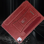 iPad Pro 13 2024 Kırmızı Çok Fonksiyonlu Manyetik Standlı Tablet Kılıfı - 5