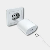 Apple Uyumlu 20W Şarj Adaptorü Type-C Başlık + Type C to Type C Kablo- Yüksek Kalite - 20W Power Adapter - 4