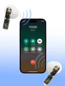 TWS Şeffaf Tasarımlı Bluetooth 5.3 Kulaklık - Beyaz+Şeffaf 51.7x44.3x25mm - 8