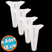 Mobilya Kanepe Sehpa TV Ünitesi Koltuk Ayağı 18 cm Beyaz Baza Ayak 4 Adet - 1