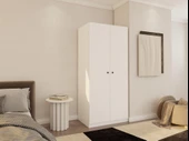 Fırtına 2 Kapaklı Gardırop Beyaz Renk - 2