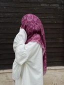 Pamuklu Soft Roza Desen Şal-Lilyum - 3