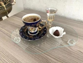 Cam Sunumluk sephpa üstü Pasta Tabağı kahve sunumu - 2