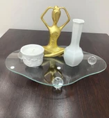 Cam Sunumluk sephpa üstü Pasta Tabağı kahve sunumu - 3