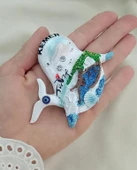 Magnet Yunus Balık Palmiye Nazar Göz Boncuk Taşlı Mıknatıslı Buzdolabı Süsü - 2