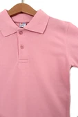 Erkek Çocuk Kısa Kollu Pembe Polo Yaka Tişört - Pamuklu Günlük Okul Kıyafeti - 2