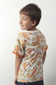 Erkek Çocuk Dinozor Desenli Yazlık Tişört - Renkli Pamuklu Kısa Kollu Tshirt - 2
