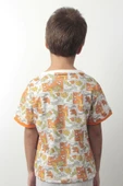 Erkek Çocuk Dinozor Desenli Yazlık Tişört - Renkli Pamuklu Kısa Kollu Tshirt - 11
