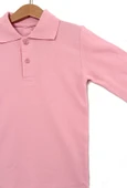 Erkek Çocuk Uzun Kollu Pembe Polo Yaka Tişört - Pamuklu Günlük Okul Kıyafeti - 10