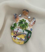 Magnet Kaplumbağa Palmiye Nazar Göz Boncuk Taşlı Mıknatıslı Buzdolabı Süsü - 1