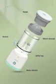 Tilbe Home Pratik Şarjlı Narenciye Sıkacağı Taşınabilir USB Hazneli Portakal Limon Katı Meyve Sıkma Makinesi - 6