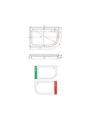 UBM 70x100 cm Asimetrik Oval Duş Teknesi Sağ - 2
