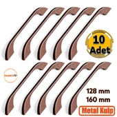 Ezgi 128 mm - 160 mm 10 lu Set Eskitme Antik Bakır Metal Mobilya Mutfak Dolabı Dolap Kulpu Kulpları thumbnail 1