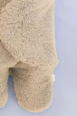 0-12 Ay Unisex Bebek Kulaklı Kapüşonlu Peluş Kundak Battaniye Uyku Tulumu Bej Kışlık - 2