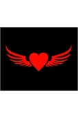 SEÇ Kanatlı Kalp Sticker Çok Amaçlı Sticker - 1
