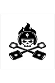 SEÇ Yarışçı Kuru Kafa Silindirli Sticker Oto Sticker - 1