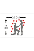 SEÇ Diz Çöken Adam Kalpli Sticker Oto Sticker AraçSticker - 1