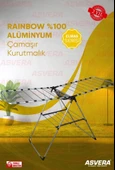 ASVERA Rainbow %100 Alüminyum Kurutmalık – Katlanır, Hafif, Geniş ve Paslanmaz Askı thumbnail 1