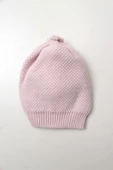 Pembe Kız Bebek Tulum Şapkalı Triko Düğmeli Uzun Kollu Kışlık Yenidoğan Giyim - 10