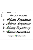 SEÇ Hologram Taçlı Yazı İsim Soyisim Sticker Oto Sticker - 1