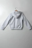 Kız Çocuk 5-10 Yaş Şardonlu Kalın Sweatshirt - Kapüşonlu Bebe Mavisi HAPPINESS Baskılı - 2