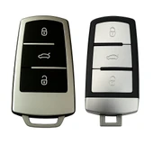 Volkswagen Sustasız Anahtar Uyumlu Silikon Oto Anahtar Kumanda Kabı Kılıf Füme - 3