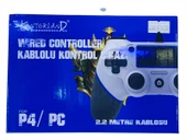 Kontorland - PS4 Ve PC Uyumlu Titreşimli Kablolu Oyun Kolu GamePad P4H - 4