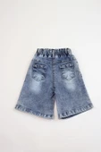 Çocuk Kot Şort - Lastikli Bel, Rahat Kalıp, Cepli, Günlük Yazlık Denim Şort - 12